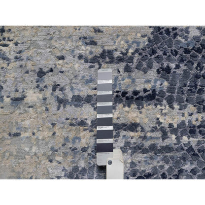 Modern and Contemporary Wool & Silk Hand Knotted Rug Grey 2.7x7.11 -O091209
