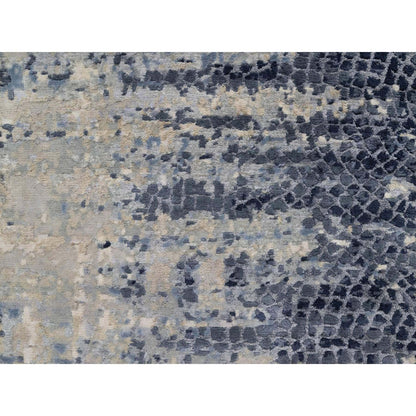 Modern and Contemporary Wool & Silk Hand Knotted Rug Grey 2.7x7.11 -O091209
