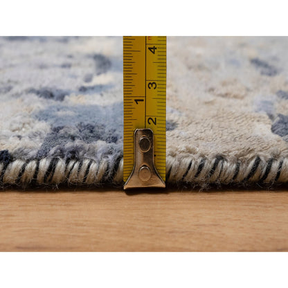 Modern and Contemporary Wool & Silk Hand Knotted Rug Grey 2.7x7.11 -O091209