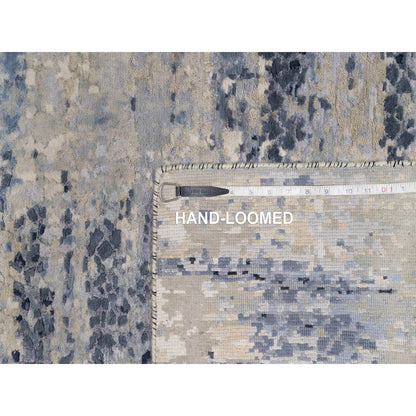 Modern and Contemporary Wool & Silk Hand Knotted Rug Grey 2.7x7.11 -O091209
