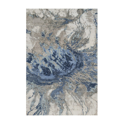 Modern and Contemporary Wool & Silk Hand Knotted Rug Ivory 6.1x9.1 -O091212