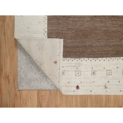 Modern and Contemporary Wool Hand Knotted Rug Ivory 7.9x9.8 -O091218