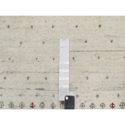 Modern and Contemporary Wool Hand Knotted Rug Ivory 7.9x9.8 -O091218
