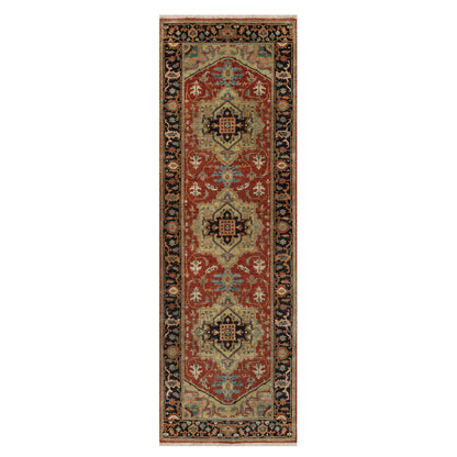 Heriz Wool Hand Knotted Rug Red 2.6x7.9 -O091225