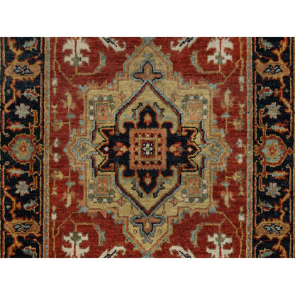 Heriz Wool Hand Knotted Rug Red 2.6x7.9 -O091225