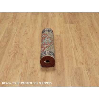 Heriz Wool Hand Knotted Rug Red 2.6x7.9 -O091225