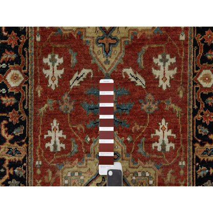 Heriz Wool Hand Knotted Rug Red 2.6x12.2 -O091226