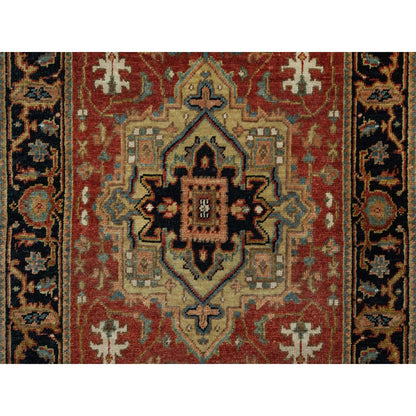 Heriz Wool Hand Knotted Rug Red 2.6x12.2 -O091226