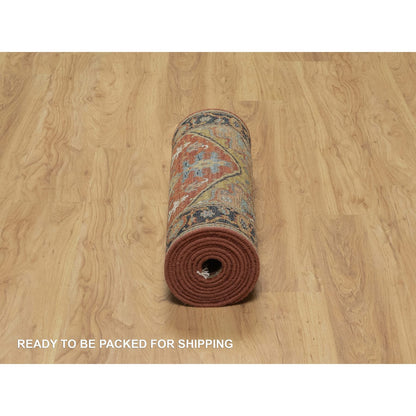 Heriz Wool Hand Knotted Rug Red 2.6x12.2 -O091226