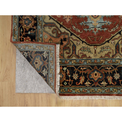 Heriz Wool Hand Knotted Rug Red 4.1x6.1 -O091233