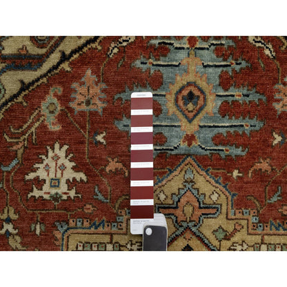 Heriz Wool Hand Knotted Rug Red 4.1x6.1 -O091233