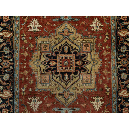 Heriz Wool Hand Knotted Rug Red 4.1x6.1 -O091233