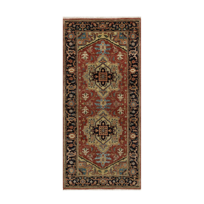 Heriz Wool Hand Knotted Rug Red 2.9x6.0 -O091236