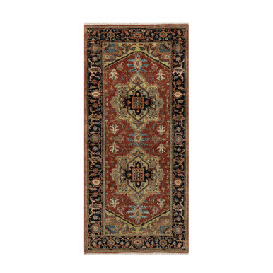Heriz Wool Hand Knotted Rug Red 2.9x6.0 -O091236