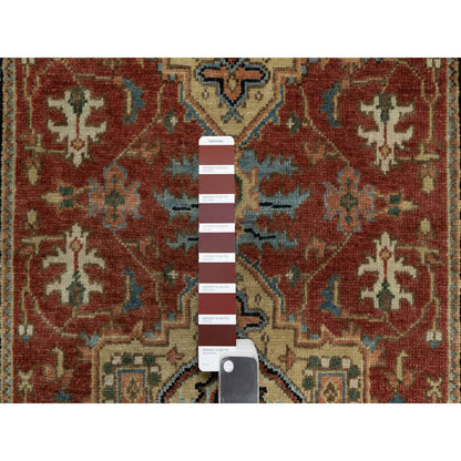 Heriz Wool Hand Knotted Rug Red 2.9x6.0 -O091236