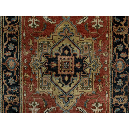 Heriz Wool Hand Knotted Rug Red 2.9x8.0 -O091239