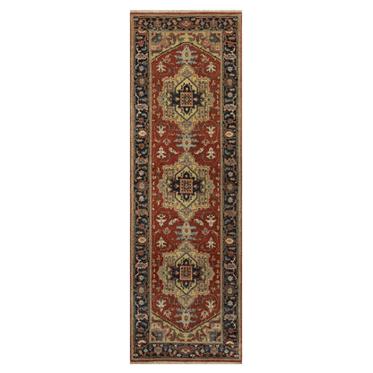 Heriz Wool Hand Knotted Rug Red 2.6x8.0 -O091240