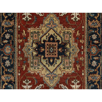 Heriz Wool Hand Knotted Rug Red 2.6x8.0 -O091240