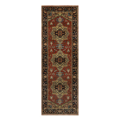 Heriz Wool Hand Knotted Rug Red 2.8x7.11 -O091241