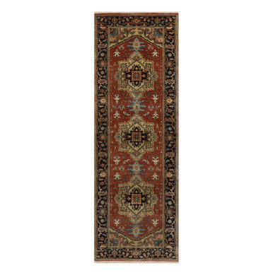 Heriz Wool Hand Knotted Rug Red 2.8x7.11 -O091241