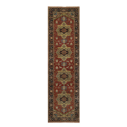 Heriz Wool Hand Knotted Rug Red 2.8x9.11 -O091243