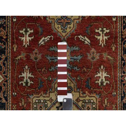 Heriz Wool Hand Knotted Rug Red 2.8x9.11 -O091243