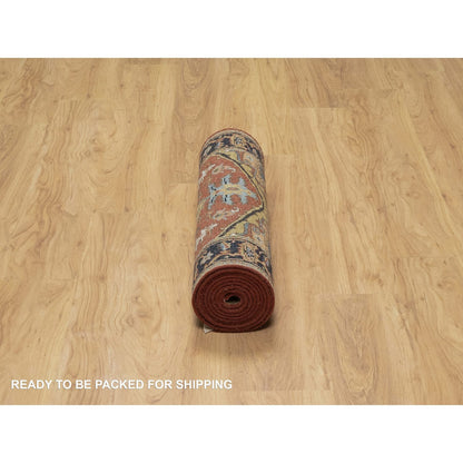 Heriz Wool Hand Knotted Rug Red 2.8x9.11 -O091243