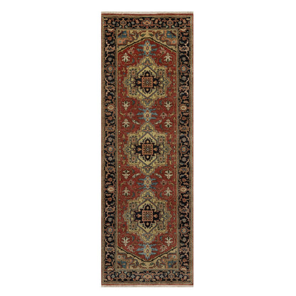 Heriz Wool Hand Knotted Rug Red 2.8x7.11 -O091244