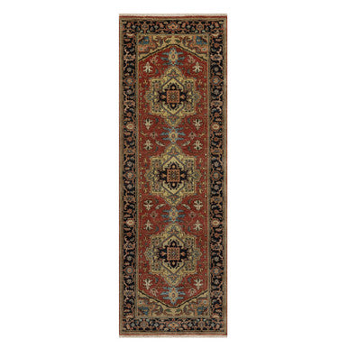 Heriz Wool Hand Knotted Rug Red 2.8x7.11 -O091244