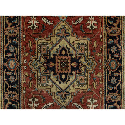 Heriz Wool Hand Knotted Rug Red 2.8x7.11 -O091244