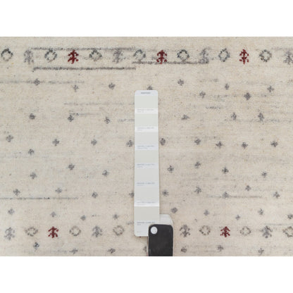 Modern and Contemporary Wool Hand Knotted Rug Ivory 5.0x7.11 -O091248
