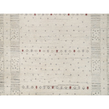 Modern and Contemporary Wool Hand Knotted Rug Ivory 5.0x7.11 -O091248
