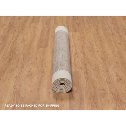 Modern and Contemporary Wool Hand Knotted Rug Ivory 5.0x7.11 -O091248