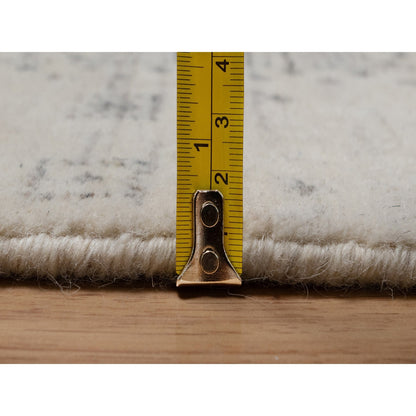 Modern and Contemporary Wool Hand Knotted Rug Ivory 5.0x7.11 -O091248