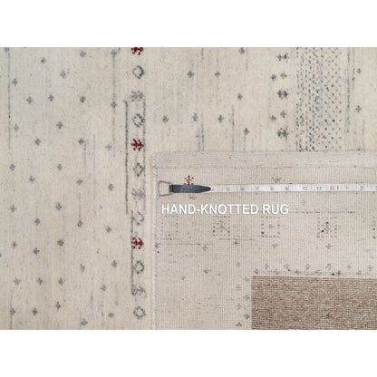 Modern and Contemporary Wool Hand Knotted Rug Ivory 5.0x7.11 -O091248