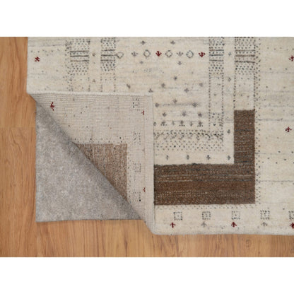 Modern and Contemporary Wool Hand Knotted Rug Ivory 2.7x3.11 -O091261