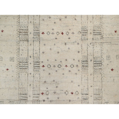 Modern and Contemporary Wool Hand Knotted Rug Ivory 2.7x3.11 -O091261