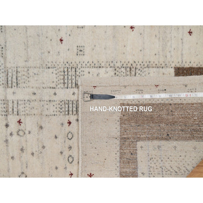 Modern and Contemporary Wool Hand Knotted Rug Ivory 2.7x3.11 -O091261