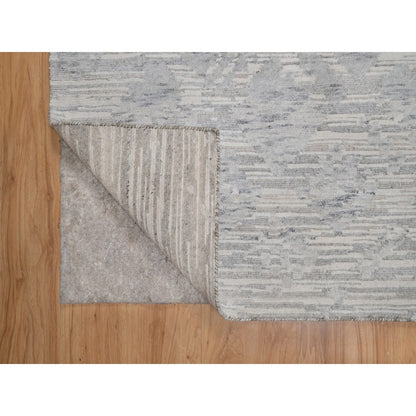 Modern and Contemporary Wool Hand Knotted Rug Grey 3.0x5.3 -O091269