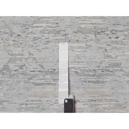 Modern and Contemporary Wool Hand Knotted Rug Grey 3.0x5.3 -O091269