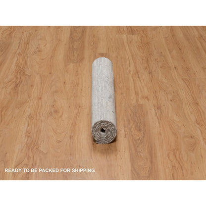 Modern and Contemporary Wool Hand Knotted Rug Grey 3.0x5.3 -O091269