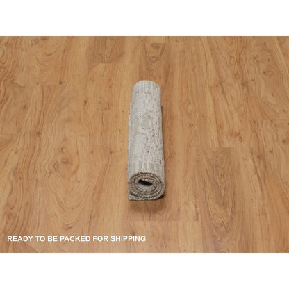 Modern and Contemporary Wool Hand Knotted Rug Grey 2.0x2.11 -O091272