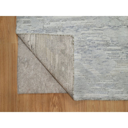 Modern and Contemporary Wool Hand Knotted Rug Grey 2.0x2.11 -O091275