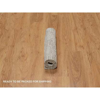 Modern and Contemporary Wool Hand Knotted Rug Grey 2.0x2.11 -O091275