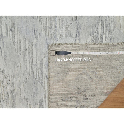 Modern and Contemporary Wool Hand Knotted Rug Grey 2.0x2.11 -O091275