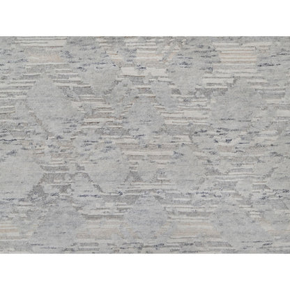 Modern and Contemporary Wool Hand Knotted Rug Grey 3.0x5.1 -O091280
