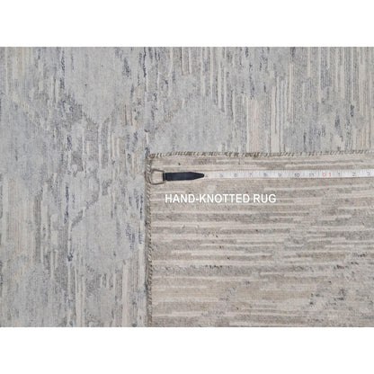 Modern and Contemporary Wool Hand Knotted Rug Grey 3.0x5.1 -O091280