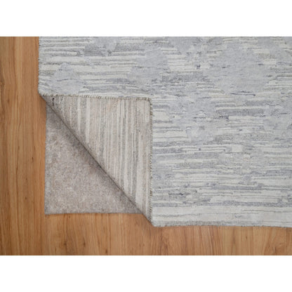 Modern and Contemporary Wool Hand Knotted Rug Grey 4.1x6.0 -O091281