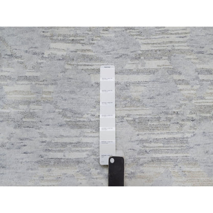 Modern and Contemporary Wool Hand Knotted Rug Grey 4.1x6.0 -O091281