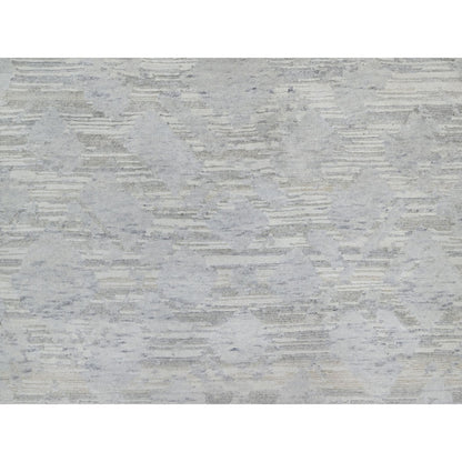 Modern and Contemporary Wool Hand Knotted Rug Grey 4.1x6.0 -O091281